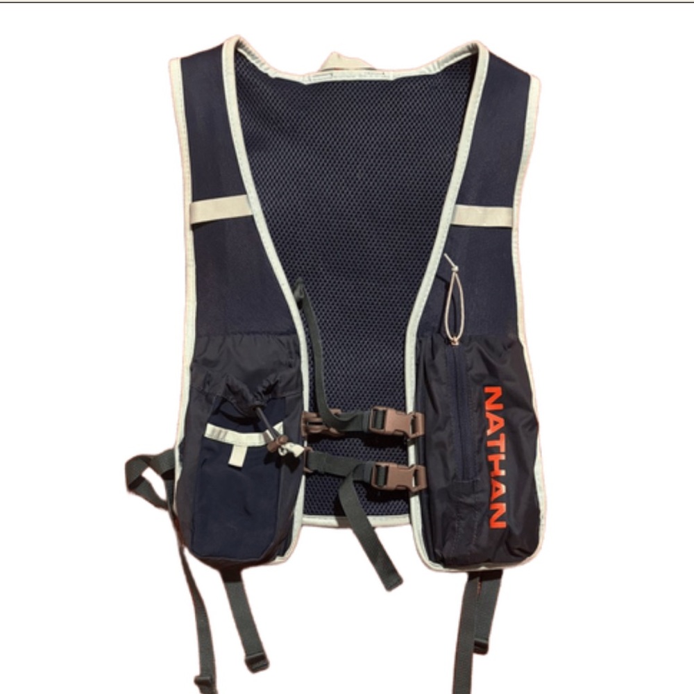 Nathan Dark Blue and Teal Running Vest with Red Accents